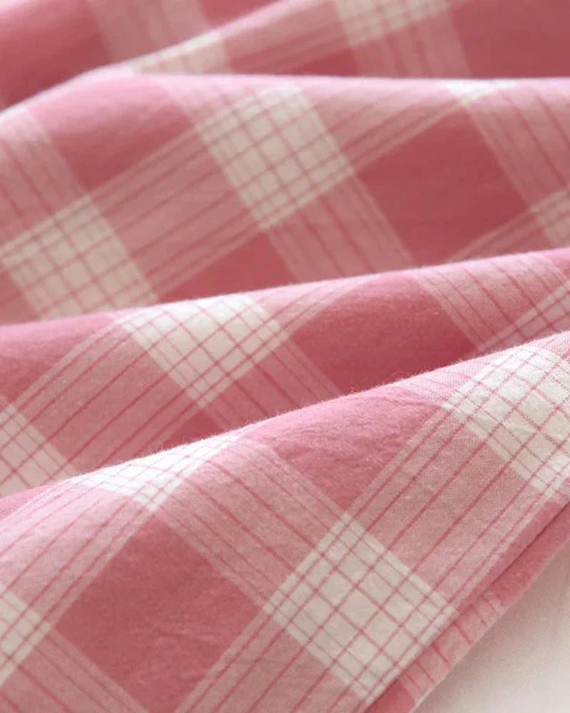 Pohodlné, volné, široké kostkované kalhoty