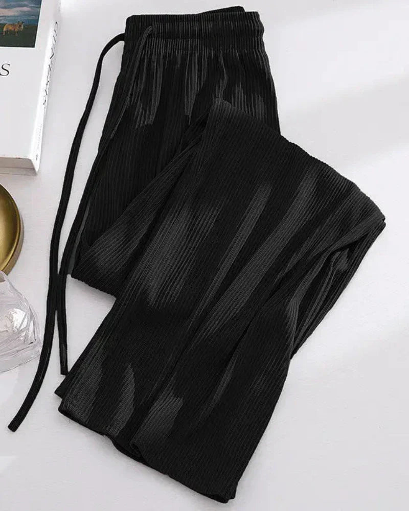 Pohodlné dlouhé kalhoty se širokými nohavicemi