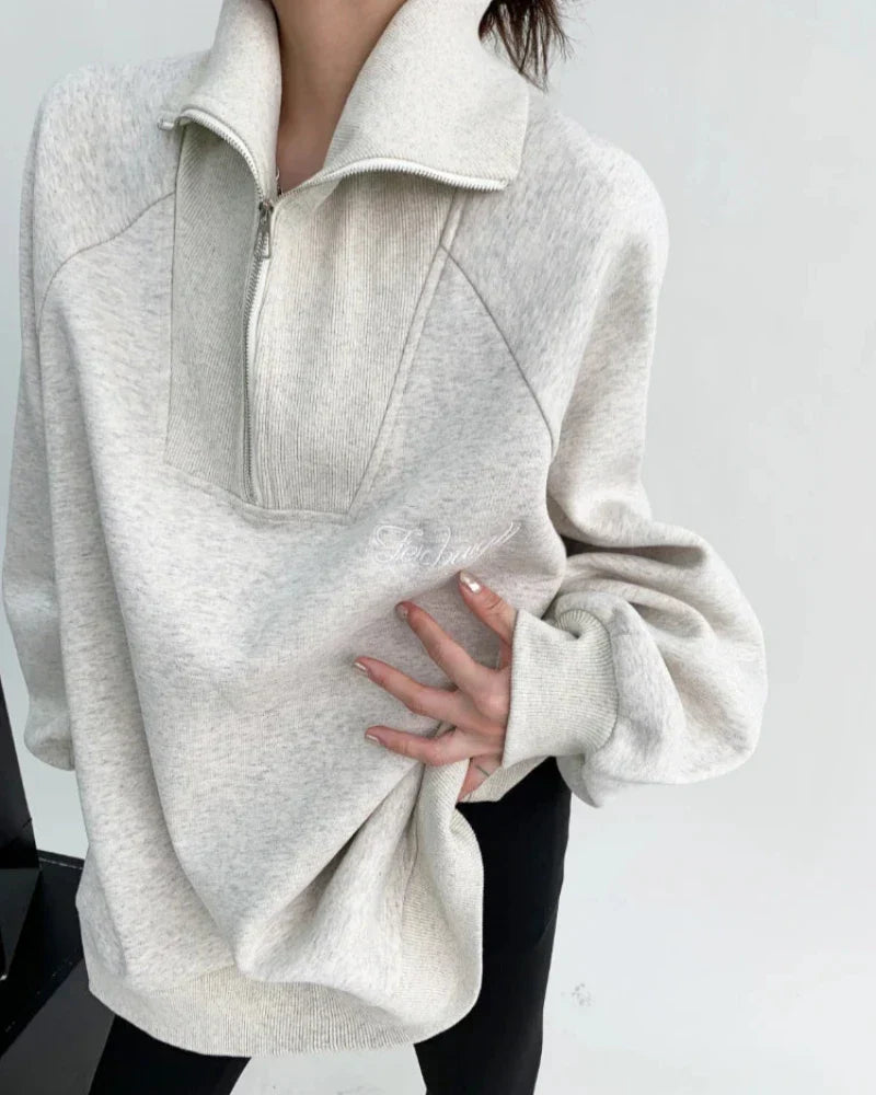 Volná oversize mikina se zipem