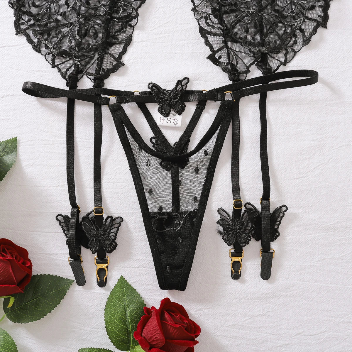 Sada spodního prádla s podvazkovým pásem