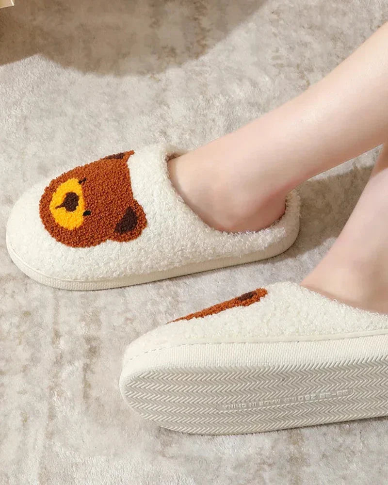 Nadýchané pantofle s plyšovým medvídkem