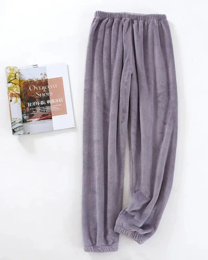 Nadýchané dlouhé sametové kalhoty