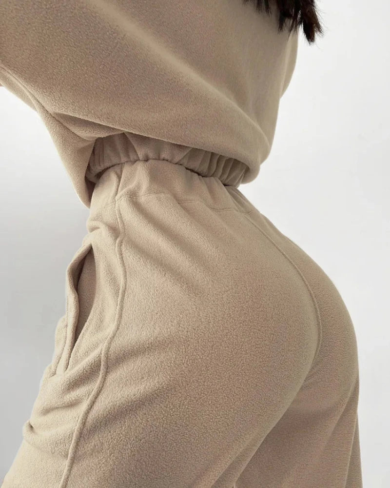 Flísová tepláková souprava se zapínáním na zip