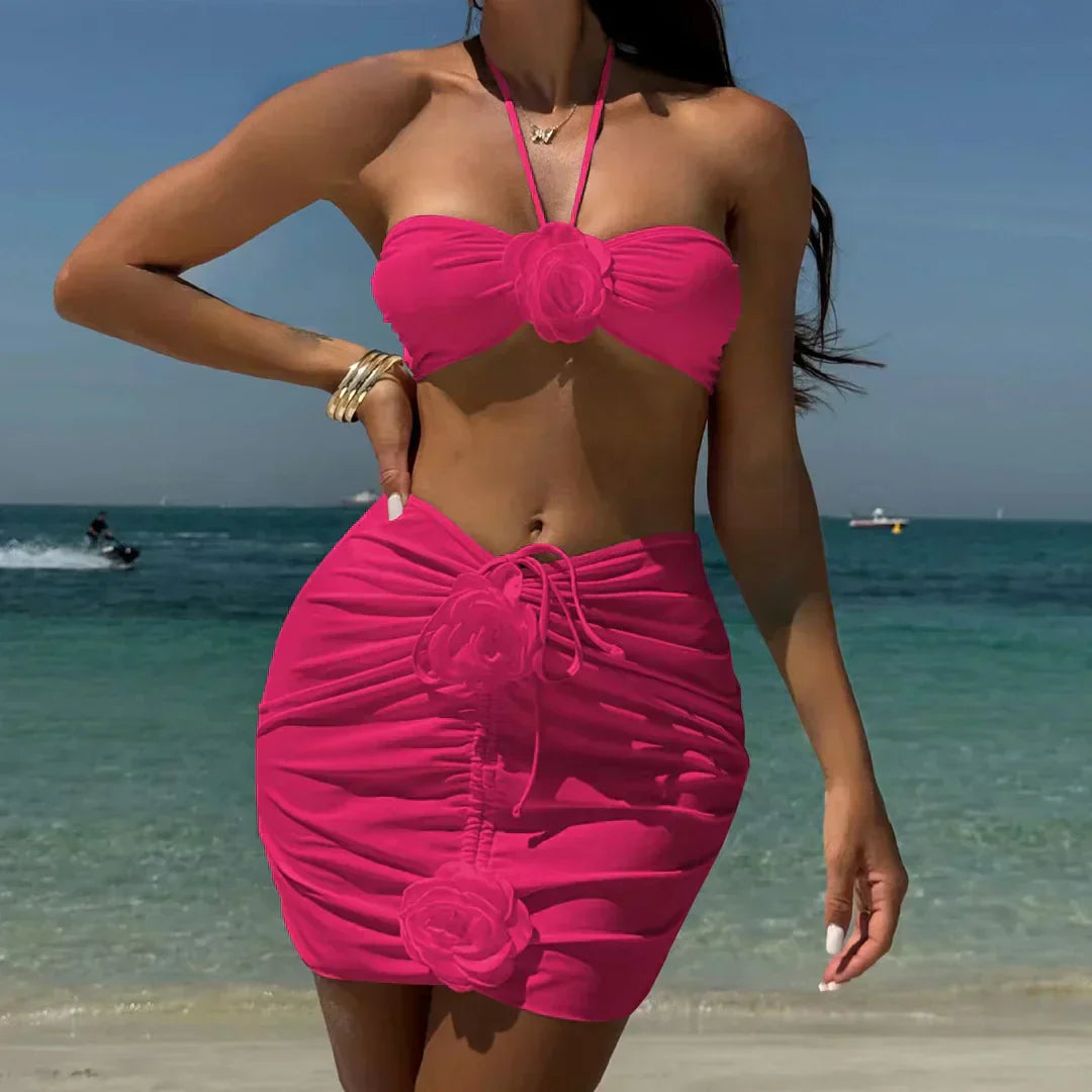 Dvoudílné plavky s podprsenkou bez ramínek