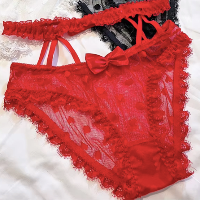 Krajkové kalhotky s pasovým lemem