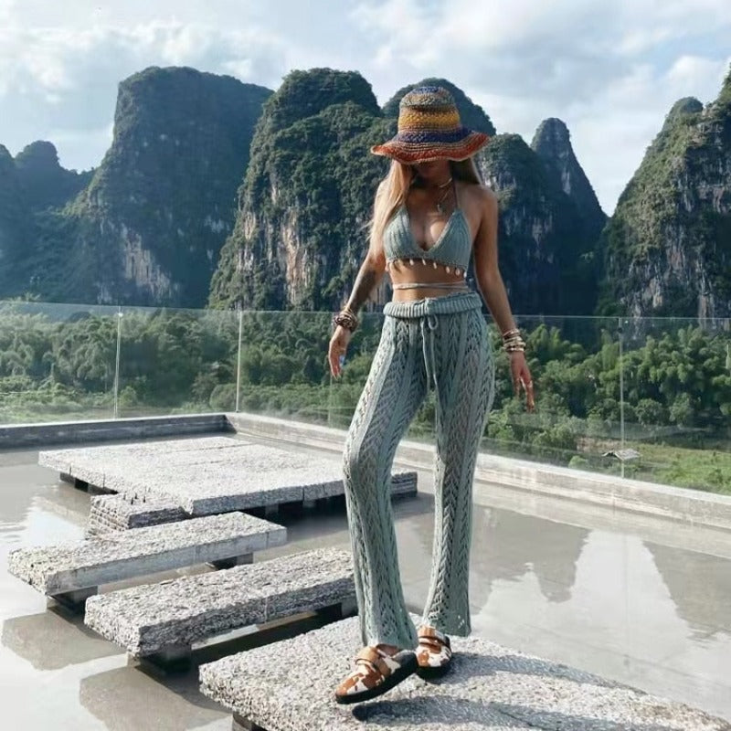 Pletená čepice s barevnými pruhy