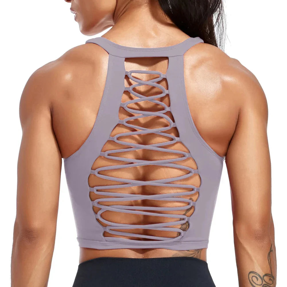 Sportovní podprsenka s ozdobnými ramínky