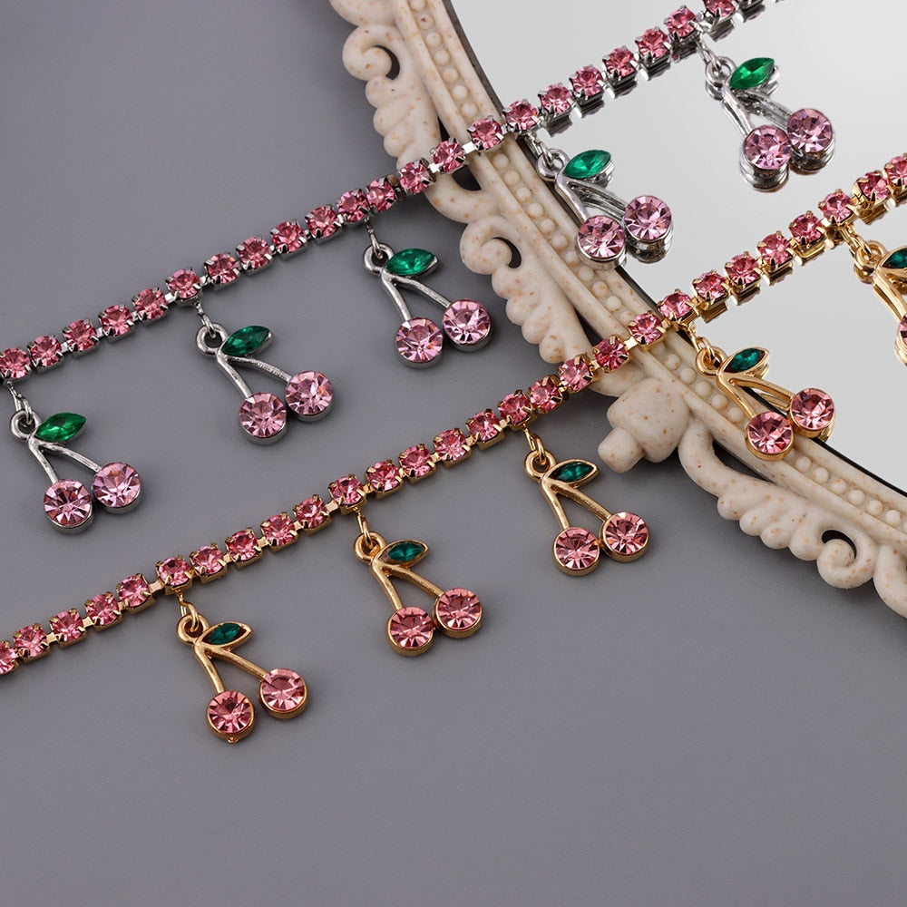 Náramek na kotník s třešněmi