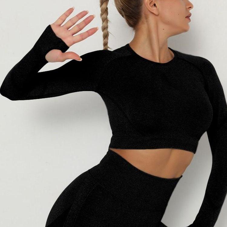 Bezešvý sportovní top s dlouhým rukávem