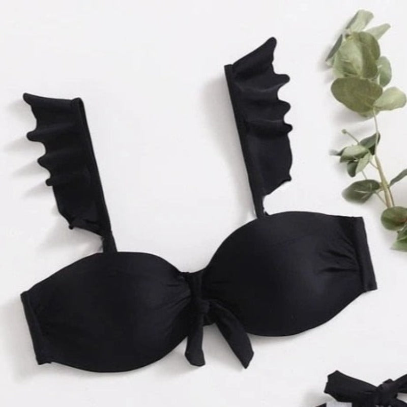 Plavková podprsenka s volánky