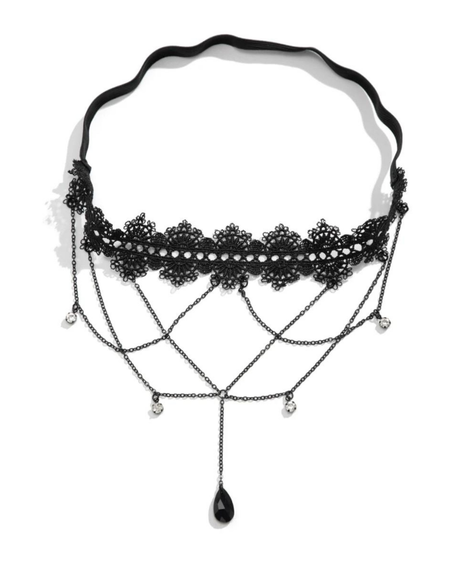 Řetízek na stehno s krajkovým lemem