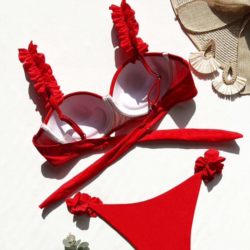 Dvoudílné bikiny s volánky