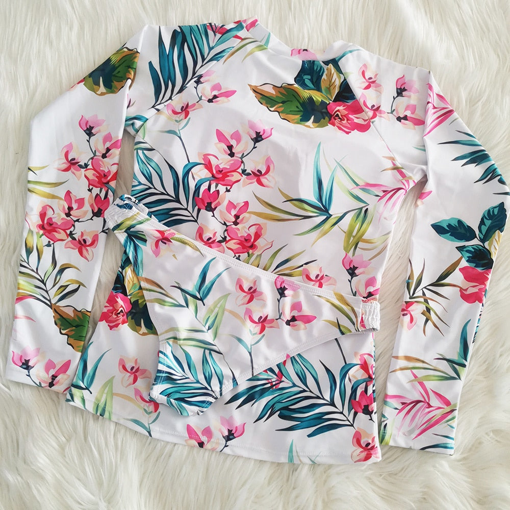 Dvoudílné tankini plavky s dlouhým rukávem