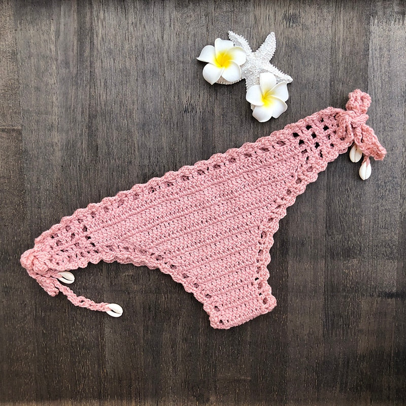 Háčkované plavecké kalhotky s úvazky