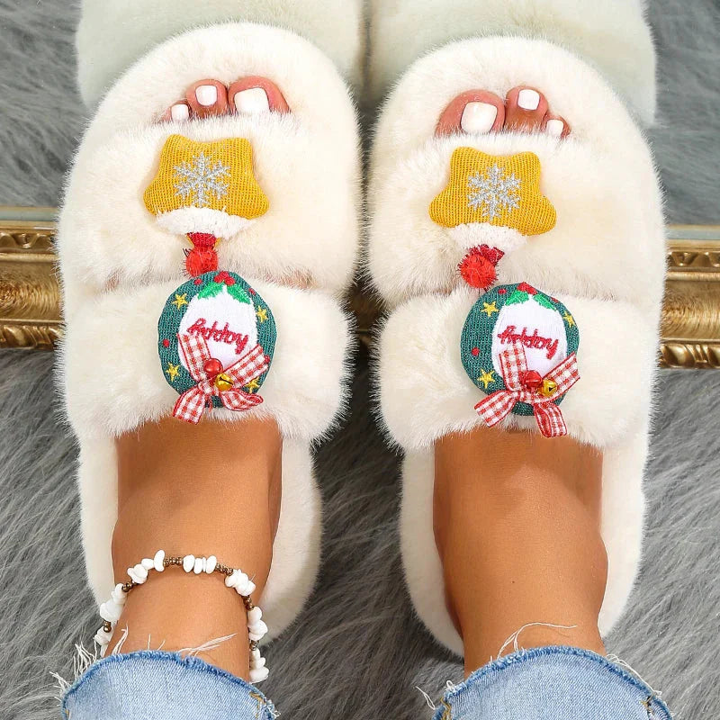 Nadýchané pantofle s vánočním motivem