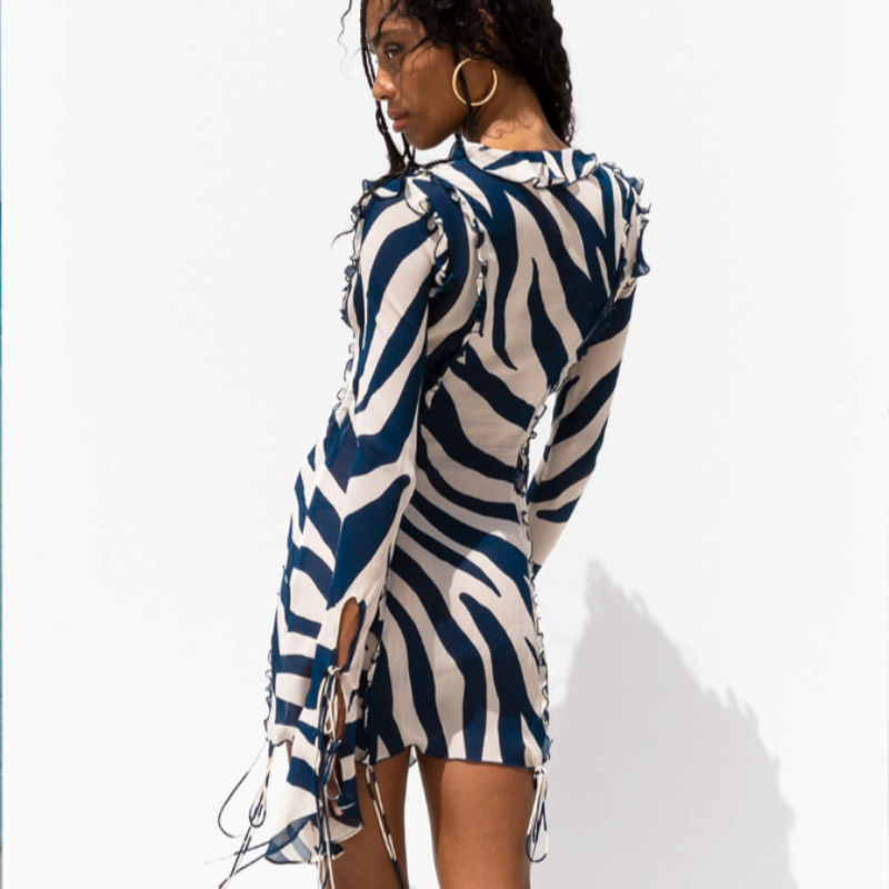Letní minišaty s potiskem zebry