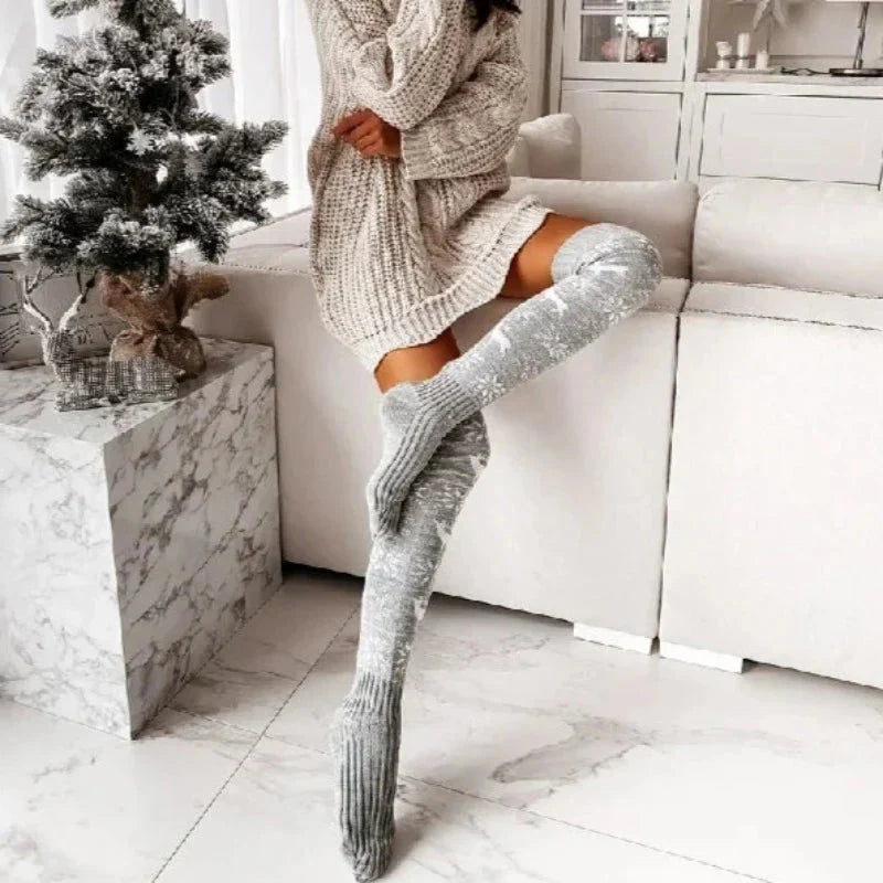 Vánoční ponožky nad kolena