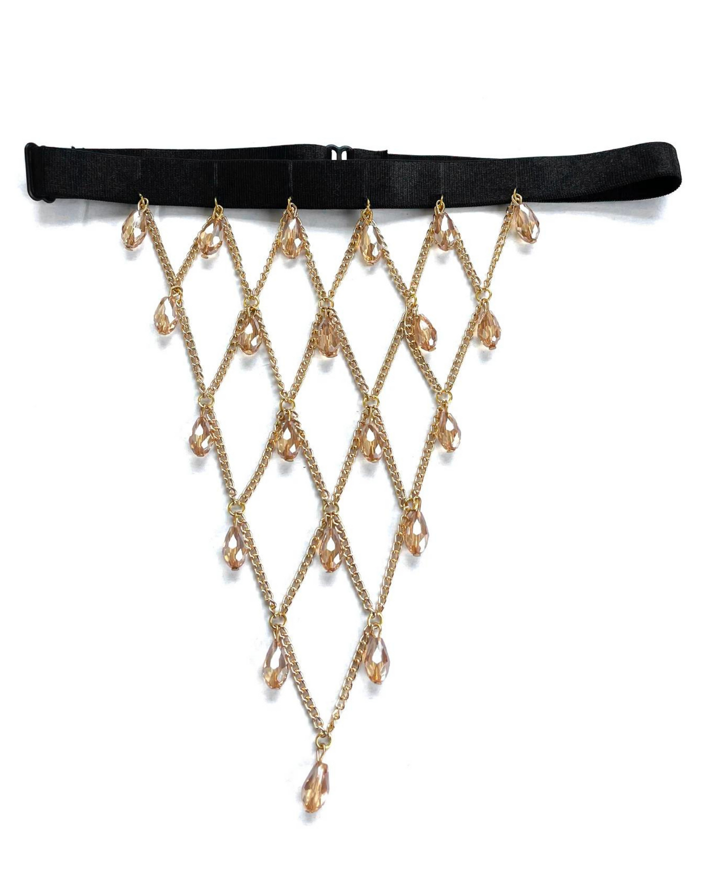 Řetízek na stehno s krystalovými ozdobami