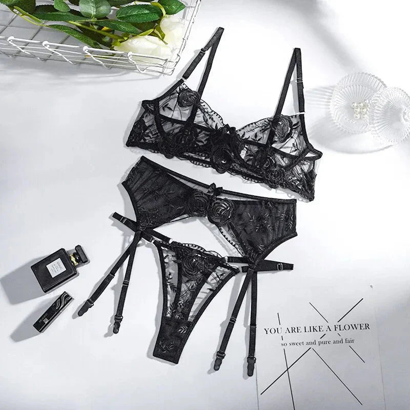 3dílná krajková spodní souprava