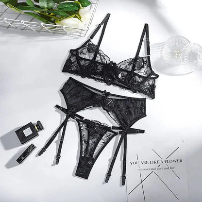 3dílná krajková spodní souprava