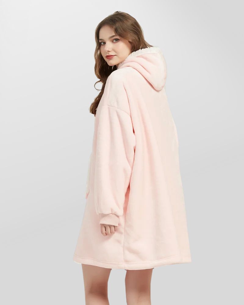 Teplá deková mikina s kapucí a kapsou