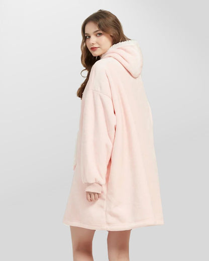 Teplá deková mikina s kapucí a kapsou