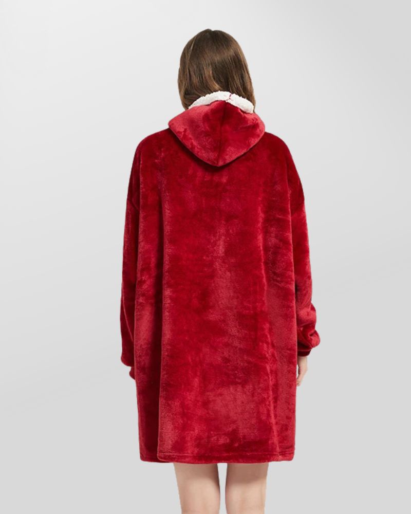 Teplá deková mikina s kapucí a kapsou