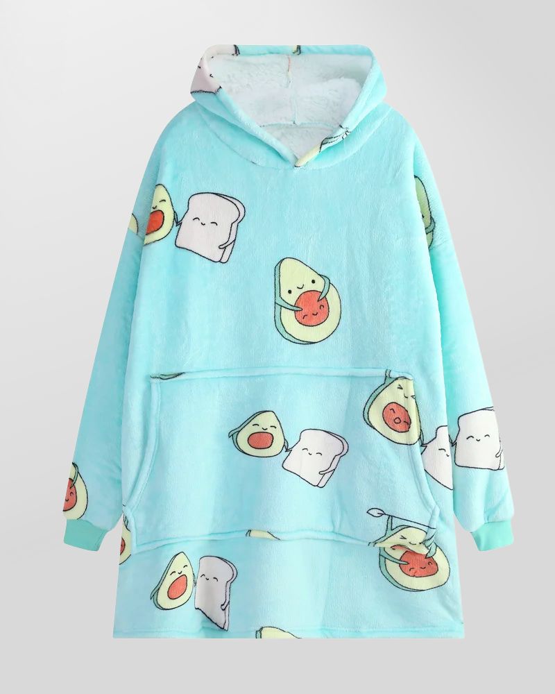 Teplá deková mikina s kapucí a kapsou