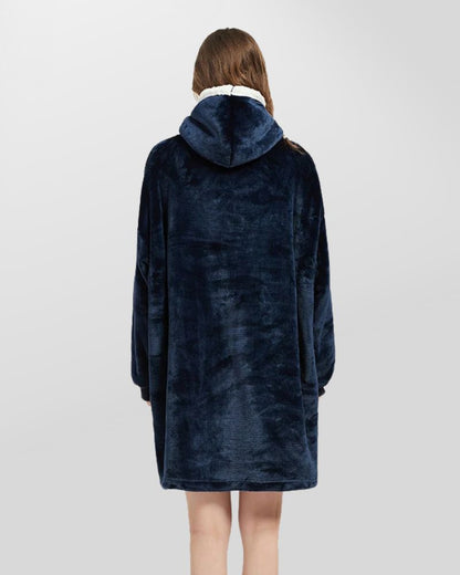 Teplá deková mikina s kapucí a kapsou