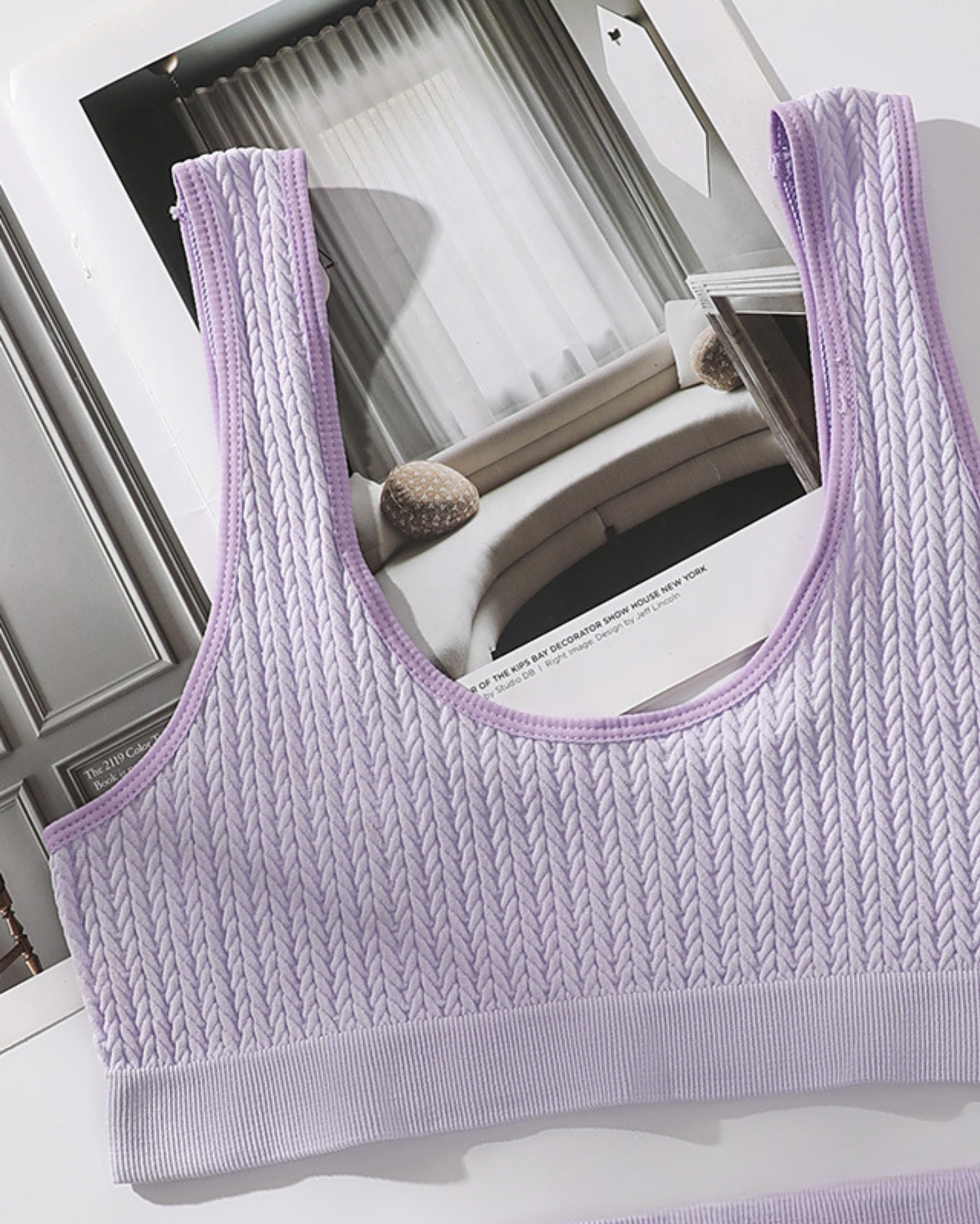 Pohodlná sada spodního prádla z texturovaného materiálu