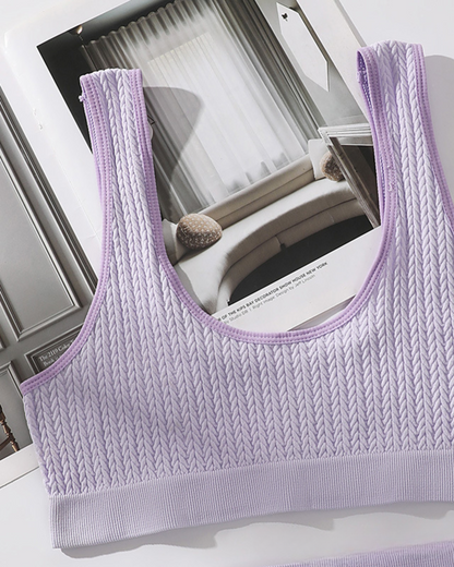 Pohodlná sada spodního prádla z texturovaného materiálu