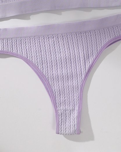 Pohodlná sada spodního prádla z texturovaného materiálu