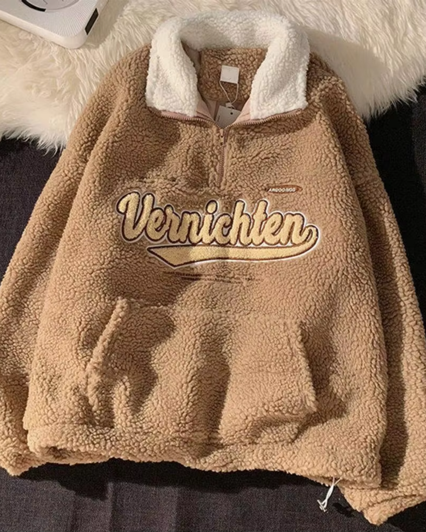 Nadýchaná oversized mikina s vysokým stojáčkem