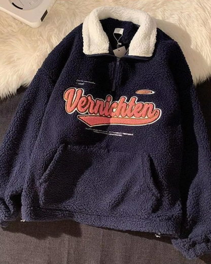 Nadýchaná oversized mikina s vysokým stojáčkem