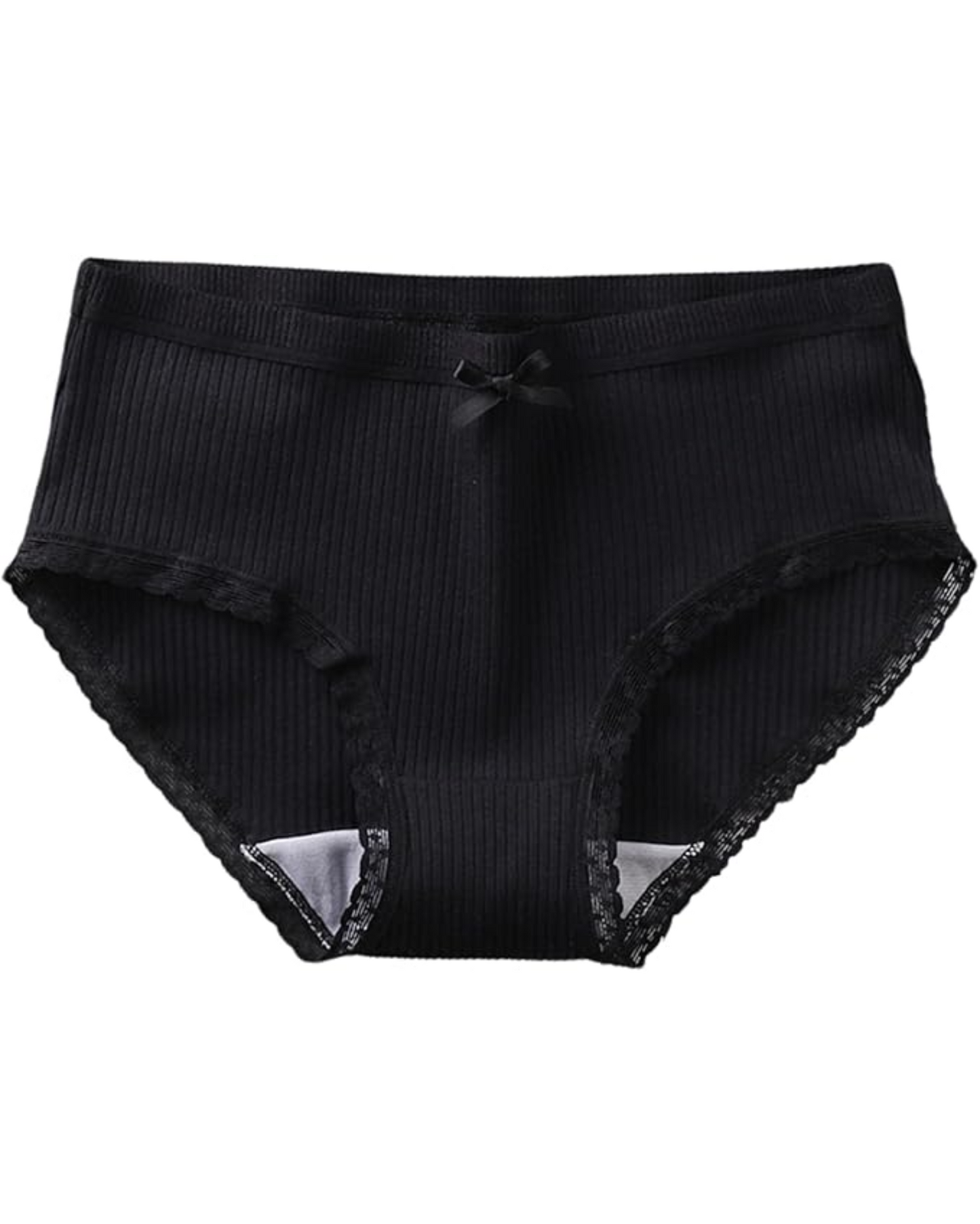 Pohodlné žebrované kalhotky s krajkou