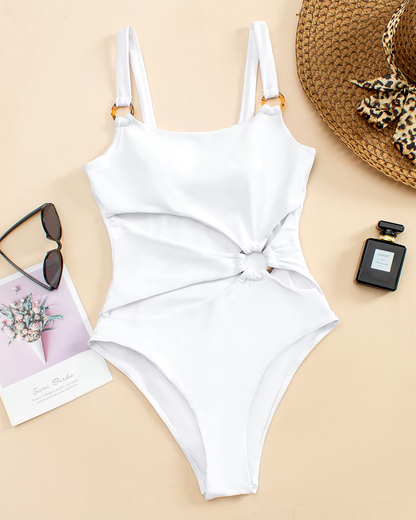 Jednodílné plavky s asymetrickými výstřihy