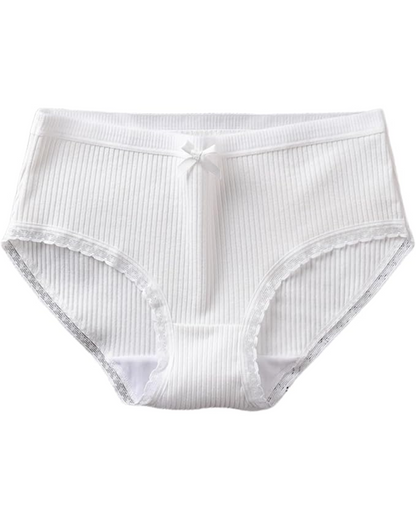 Pohodlné žebrované kalhotky s krajkou