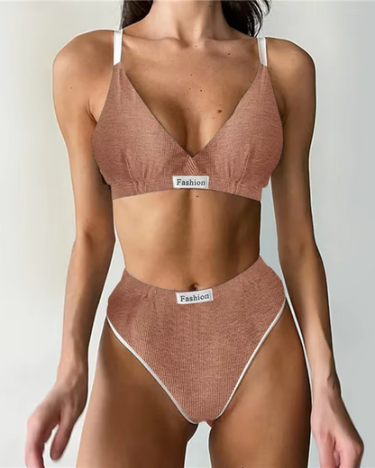 Pohodlná sada spodního prádla z žebrovaného materiálu