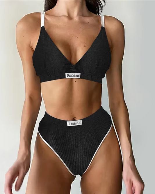 Pohodlná sada spodního prádla z žebrovaného materiálu