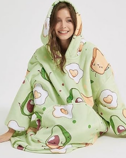 Nadýchaná oversize mikina s kapucí a kapsou