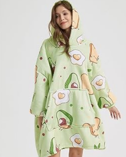 Nadýchaná oversize mikina s kapucí a kapsou