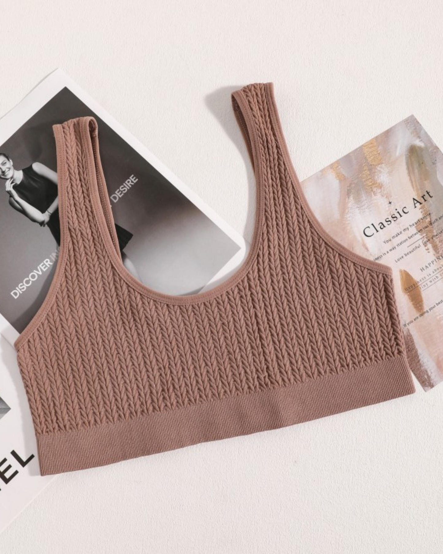 Pohodlná sada spodního prádla z texturovaného materiálu