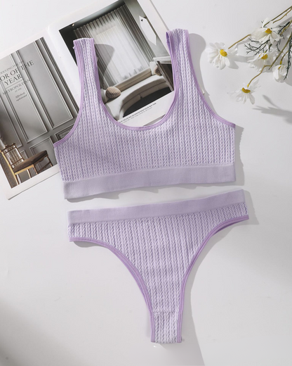 Pohodlná sada spodního prádla z texturovaného materiálu