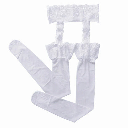 Dámské punčochy s krajkou a krajkovým páskem