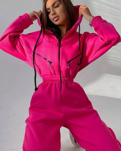 Pohodlná tepláková souprava s kapucí