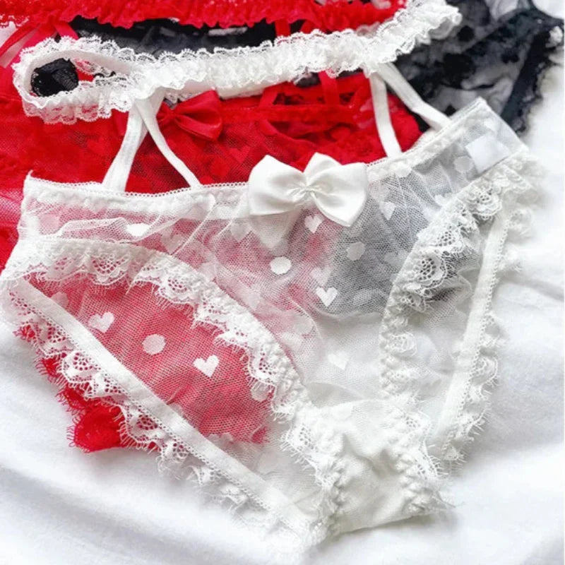 Krajkové kalhotky s pasovým lemem