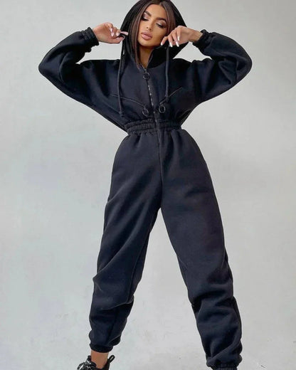 Pohodlná tepláková souprava s kapucí