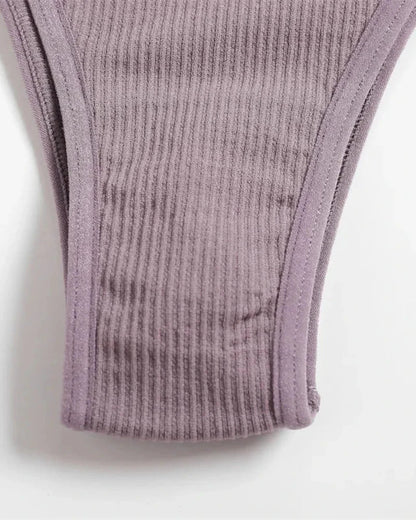 Pohodlná sada spodního prádla z žebrovaného materiálu