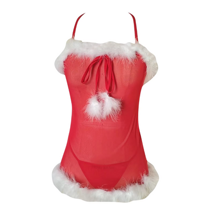 Vánoční noční košilka s mašlí