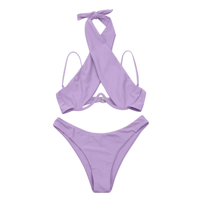 Dvoudílné bikiny s ramínky na krk